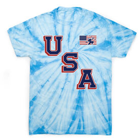 Hockey Short Sleeve T-Shirt - Hockey USA Gold Tie Dye