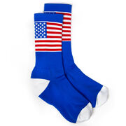 Woven Mid-Calf Socks - American Flag