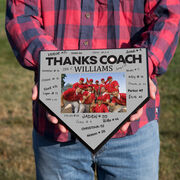 Baseball Home Plate Plaque - Thank You Coach Photo Autograph