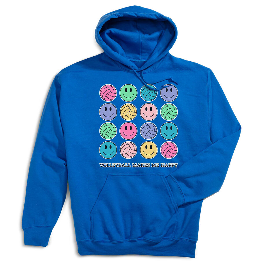 Volleyball Hooded Sweatshirt - Volleyball Makes Me Happy