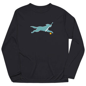 Softball Long Sleeve Performance Tee - Mitts the Softball Dog