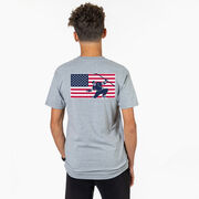 Hockey Short Sleeve T-Shirt - Patriotic Hockey (Back Design)