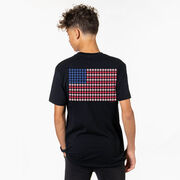 Softball/Baseball Short Sleeve T-Shirt - Patriotic Baseball (Back Design)