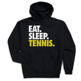 Tennis Hooded Sweatshirt - Eat. Sleep. Tennis. [Adult X-Large/Black] - SS