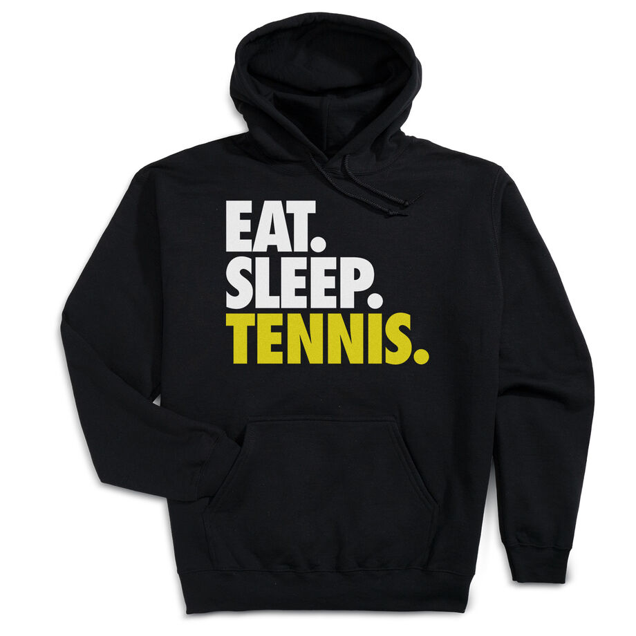Tennis Hooded Sweatshirt - Eat. Sleep. Tennis. [Adult X-Large/Black] - SS