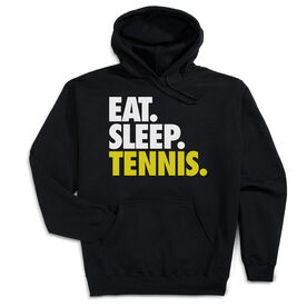 Tennis Hooded Sweatshirt - Eat. Sleep. Tennis. [Adult Medium/Black] - SS