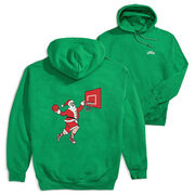 Basketball Hooded Sweatshirt - Slam Dunk Santa (Back Design)