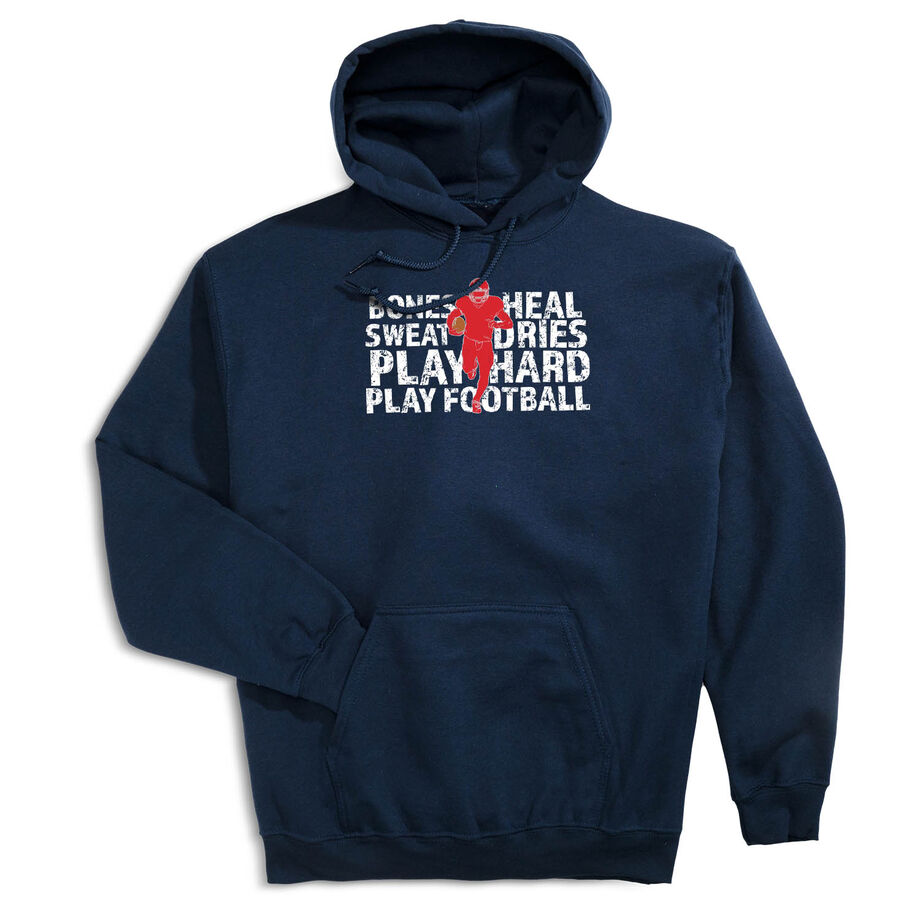 Football Hooded Sweatshirt - Bones Saying