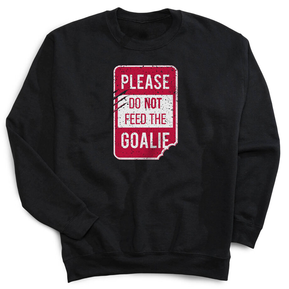 Hockey Crew Neck Sweatshirt -  Ain't Afraid of No Post - Personalization Image