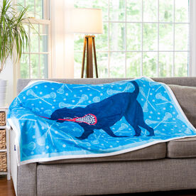 Girls Lacrosse Premium Blanket - Lula Lax Dog