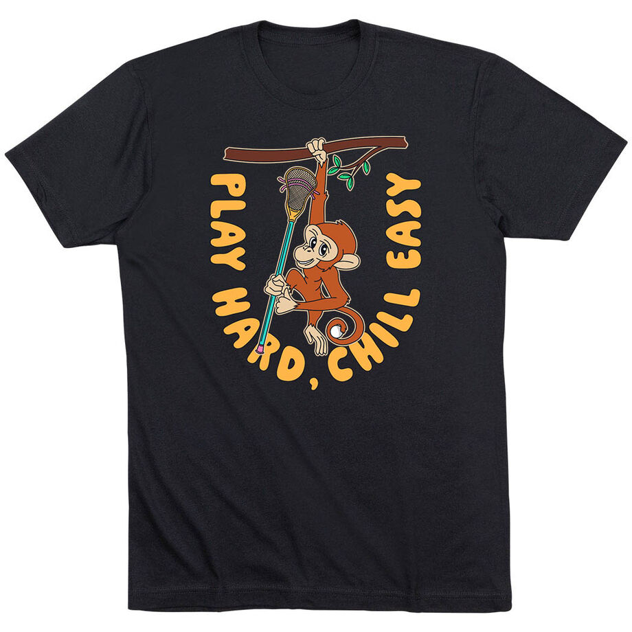 Guys Lacrosse Short Sleeve T-Shirt - Play Hard, Chill Easy