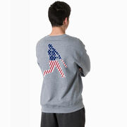 Baseball Crewneck Sweatshirt - Baseball Stars and Stripes Player (Back Design)