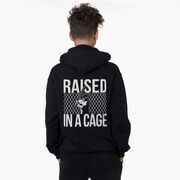 Baseball Hooded Sweatshirt - Raised In a Cage (Back Design)