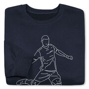 Soccer Crewneck Sweatshirt - Soccer Guy Player Sketch