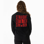 Hockey Tshirt Long Sleeve - Straight Outta The Sin Bin (Back Design)