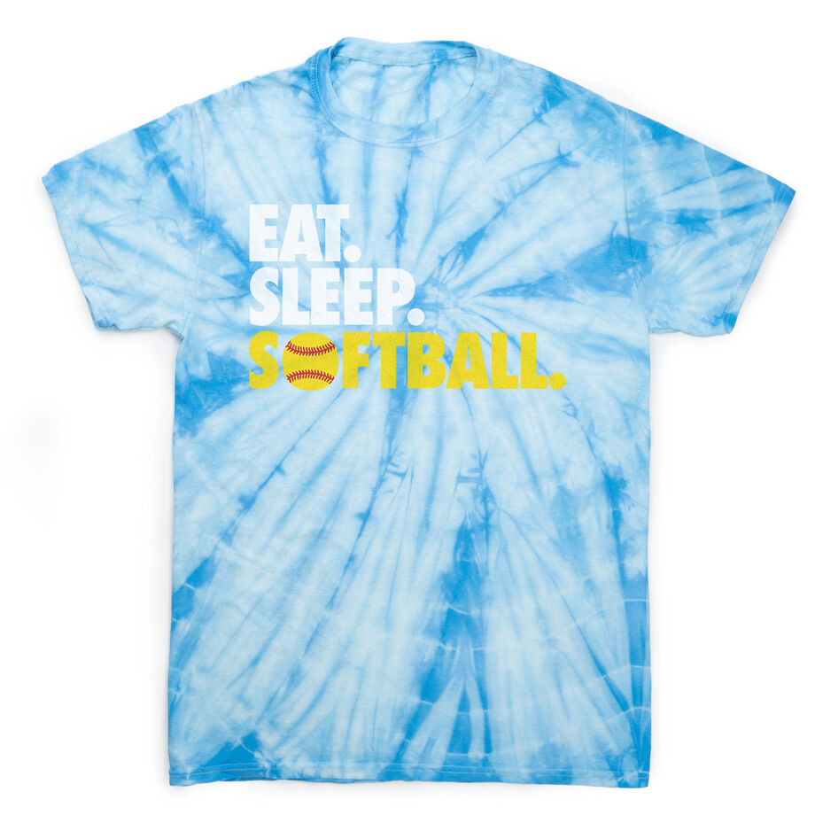 Softball Short Sleeve T-Shirt - Eat. Sleep. Softball Tie Dye