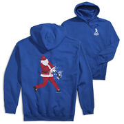 Baseball Hooded Sweatshirt - Home Run Santa(Back Design) [Youth Small/Royal] - SS