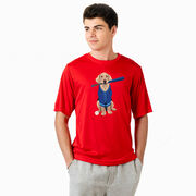 Baseball Short Sleeve Performance Tee - Dinger the Baseball Dog