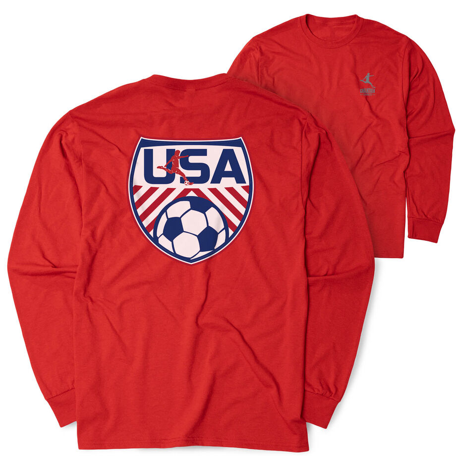 Soccer Tshirt Long Sleeve - Soccer USA (Back Design)