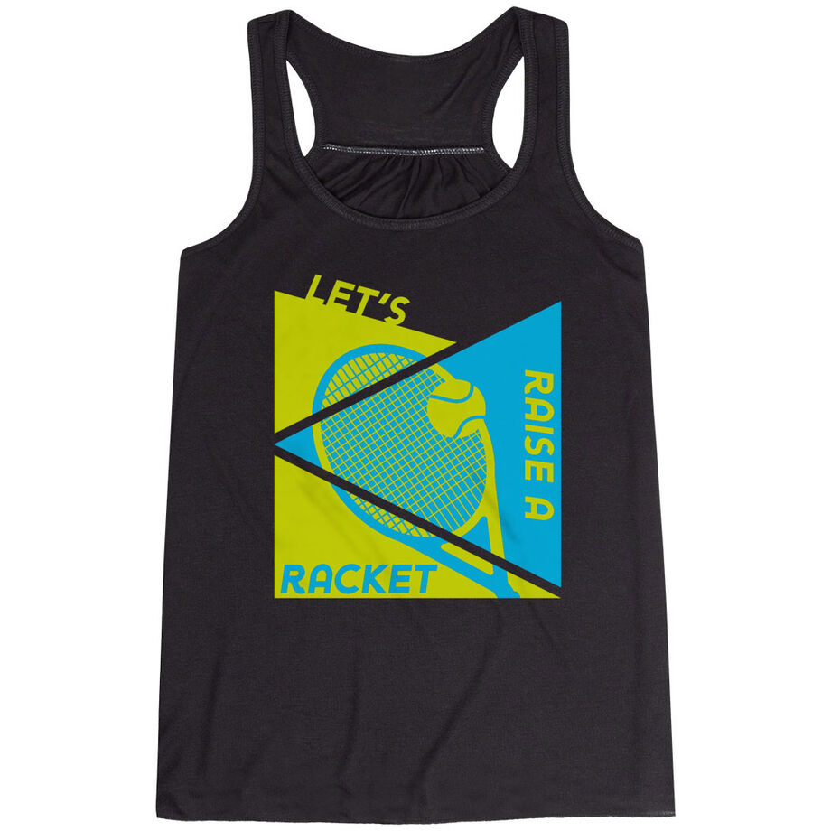Tennis Flowy Racerback Tank Top - Let's Raise A Racket