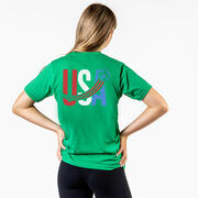 Soccer Short Sleeve T-Shirt - USA Patriotic (Back Design)