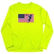 Guys Lacrosse Long Sleeve Performance Tee - Patriotic Lacrosse