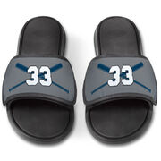 Baseball Repwell&reg; Slide Sandals - Crossed Bats with Numbers