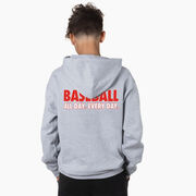Baseball Hooded Sweatshirt - Baseball All Day Everyday (Back Design)