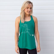 Soccer Flowy Racerback Tank Top - Soccer Girl Player Sketch