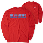 Swimming Tshirt Long Sleeve - Make Waves (Back Design)