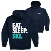 Skiing Hooded Sweatshirt - Eat Sleep Ski (Back Design)