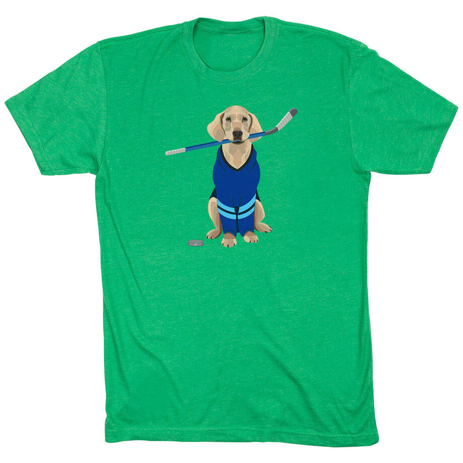 Hockey Short Sleeve T-Shirt - Puck The Hockey Dog