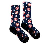 Soccer Graphic Flex Mid-Calf Socks - All American