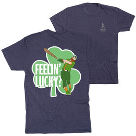 Baseball Short Sleeve T-Shirt - Feelin' Lucky Baseball (Back Design)
