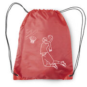 Basketball Drawstring Backpack - Basketball Player Sketch