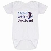 Snowboarding Baby One-Piece - Crawl Walk Snowboard