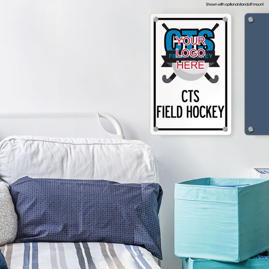 Field Hockey 18 X 12 Aluminum Room Sign Field Hockey Custom Logo