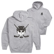 Hockey Hooded Sweatshirt - Hockey Helmet Skull (Back Design)