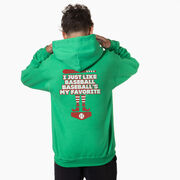 Baseball Hooded Sweatshirt - Baseball's My Favorite (Back Design)