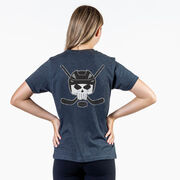 Hockey Short Sleeve Tee - Hockey Helmet Skull (Back Design)