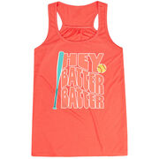 Softball Flowy Racerback Tank Top - Hey Batter Batter