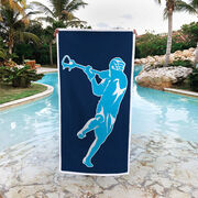 Guys Lacrosse Premium Beach Towel - Jump Shot