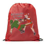 Guys Lacrosse Drawstring Backpack - Checking It Twice Lacrosse