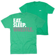 Wrestling Short Sleeve T-Shirt - Eat Sleep Wrestle (Stack) (Back Design)