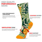 Guys Lacrosse Woven Mid-Calf Socks - Woodland Camo