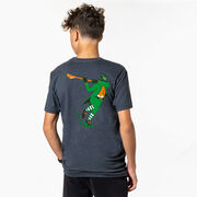 Guys Lacrosse Short Sleeve T-Shirt - Lacrosse Leprechaun (Back Design)