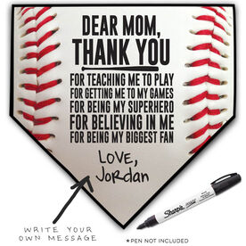 Baseball Home Plate Plaque - Dear Mom