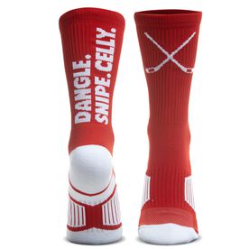 Hockey Woven Mid-Calf Socks - Dangle. Snipe. Celly.