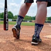 Baseball Woven Mid-Calf Socks - Eat Sleep Baseball