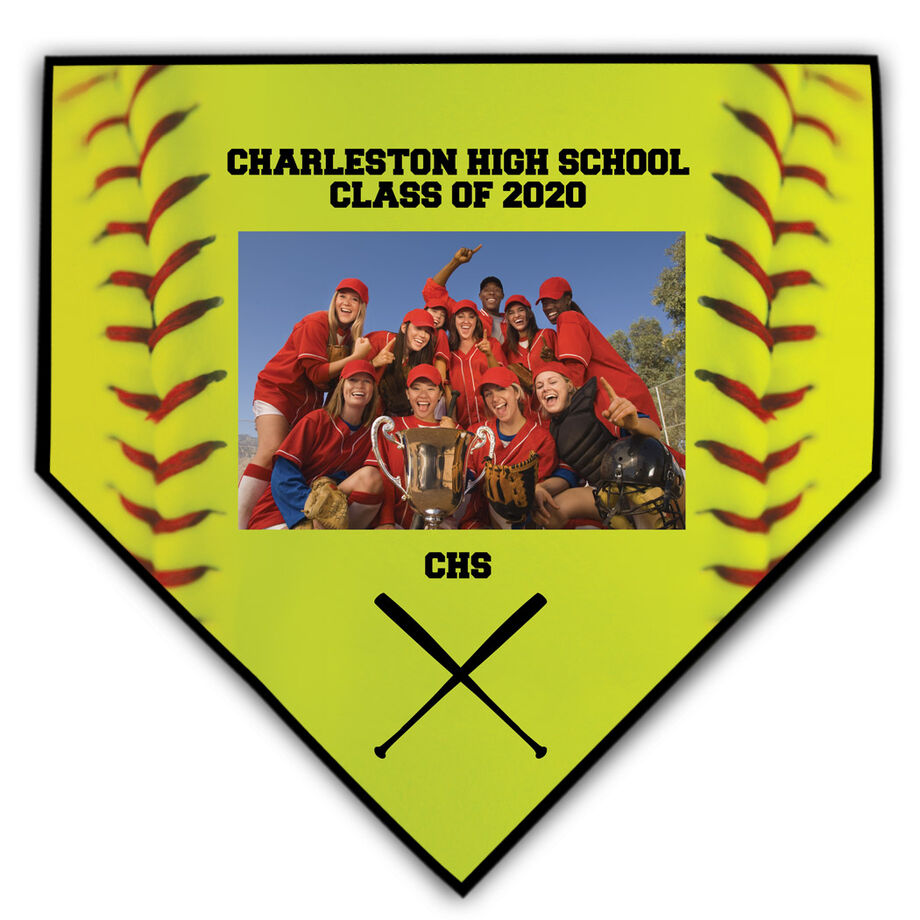 Softball Home Plate Plaque - Horizontal Photo
